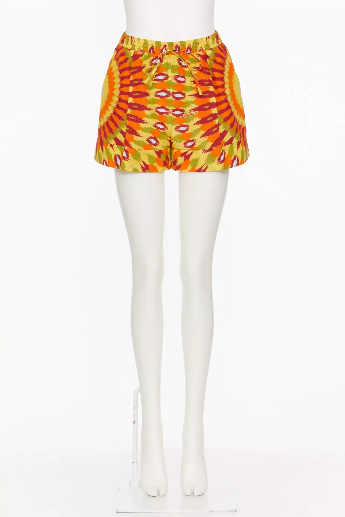 Valentino o1s1wg110925 Round Rain Print Popeline Shorts in Orange Size 32" / US 10 / IT 46 - 2 Thumbnail