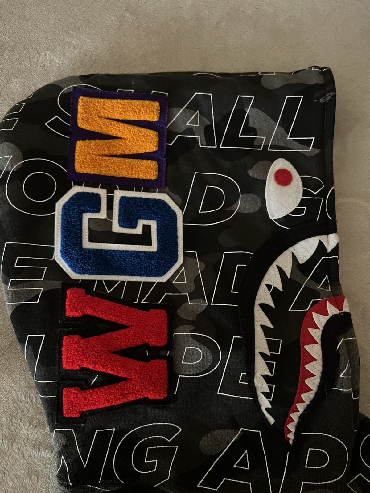 Bape Text Color Camo Shark Full Zip Hoodie Size US L / EU 52-54 / 3 - 6 Thumbnail