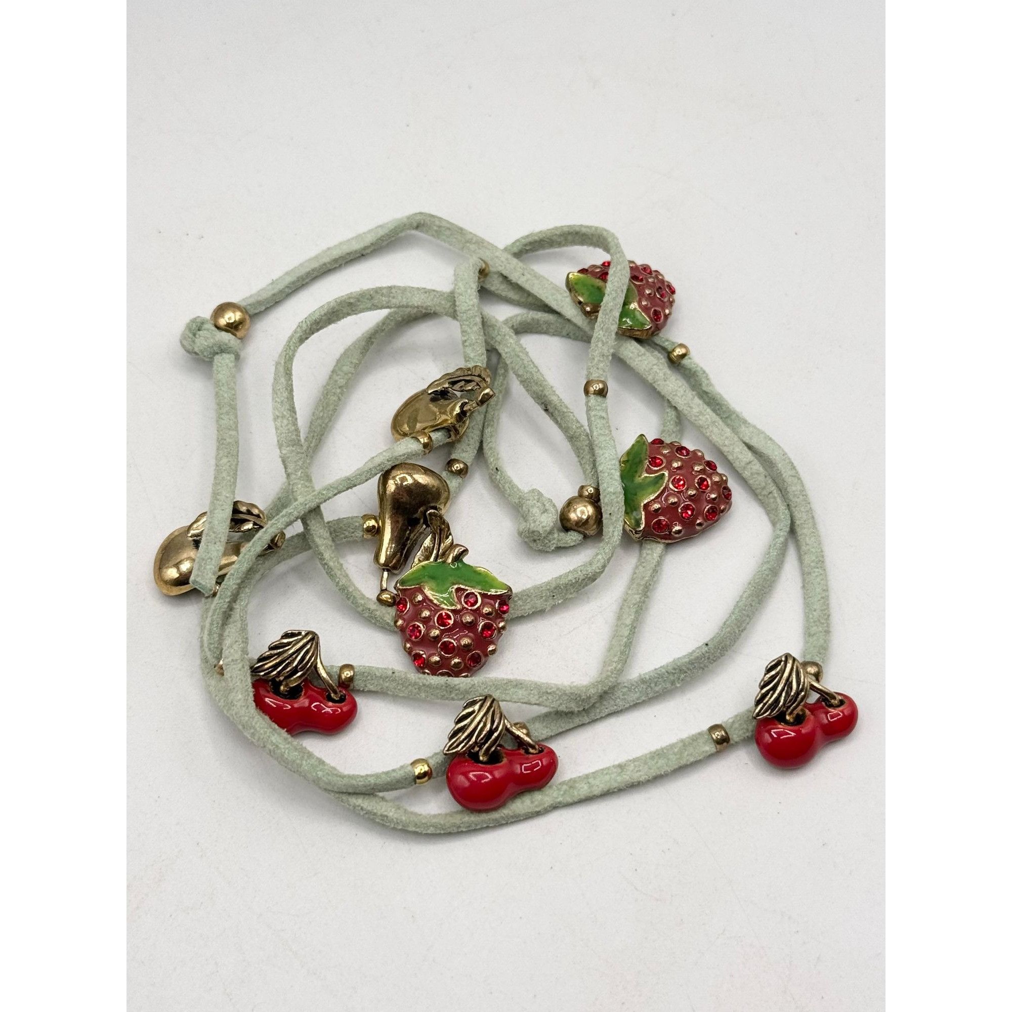 Other Green suede enamel rhinestone fruit strawberry cherry charm Size ONE SIZE - 5 Thumbnail