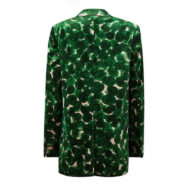 Dries Van Noten o1g2r1mq1024 Polka Dot Single Breasted Blazer in Green Size XS / US 0-2 / IT 36-38 - 2 Thumbnail
