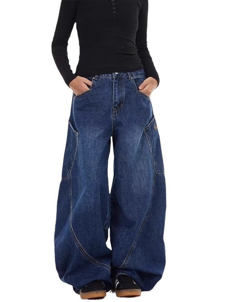 Japanese Brand Retro loose wide leg embroidered jeans Size US 32 / EU 48 - 2 Thumbnail