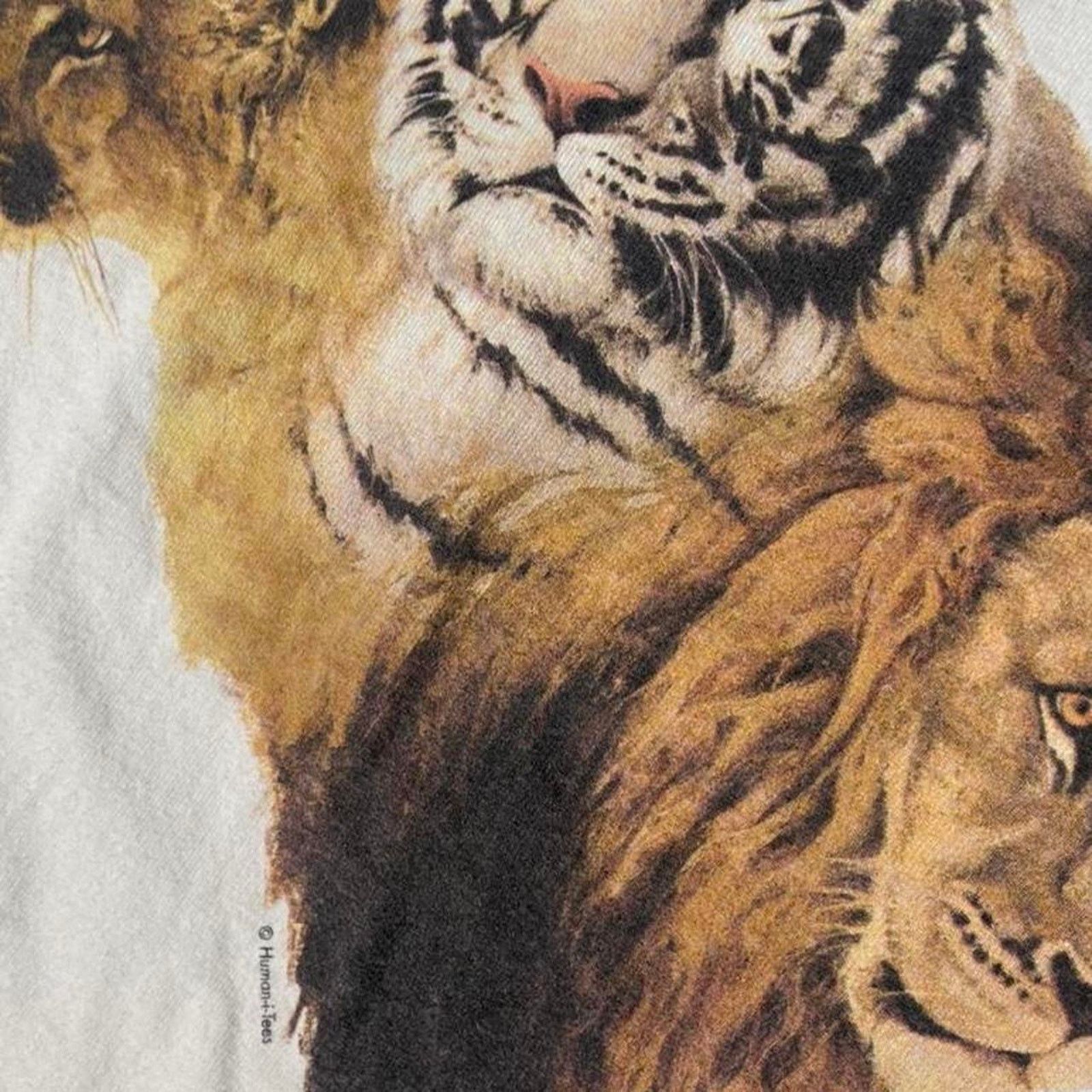 Anvil Vintage 90s human i tees cat tiger Size US L / EU 52-54 / 3 - 2 Thumbnail