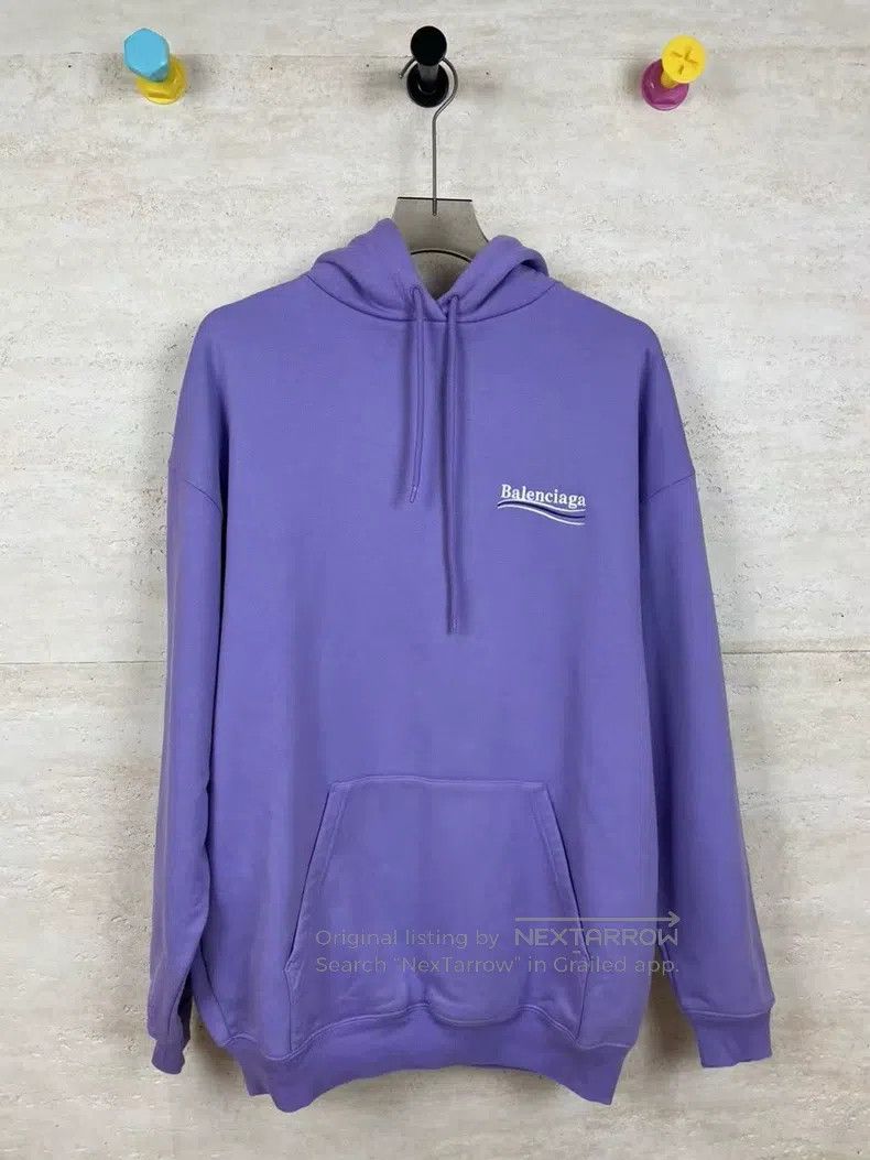 Balenciaga Balenciaga Eggplant Purple Cola Embroidered Hoodie Size US S / EU 44-46 / 1 - 1 Thumbnail