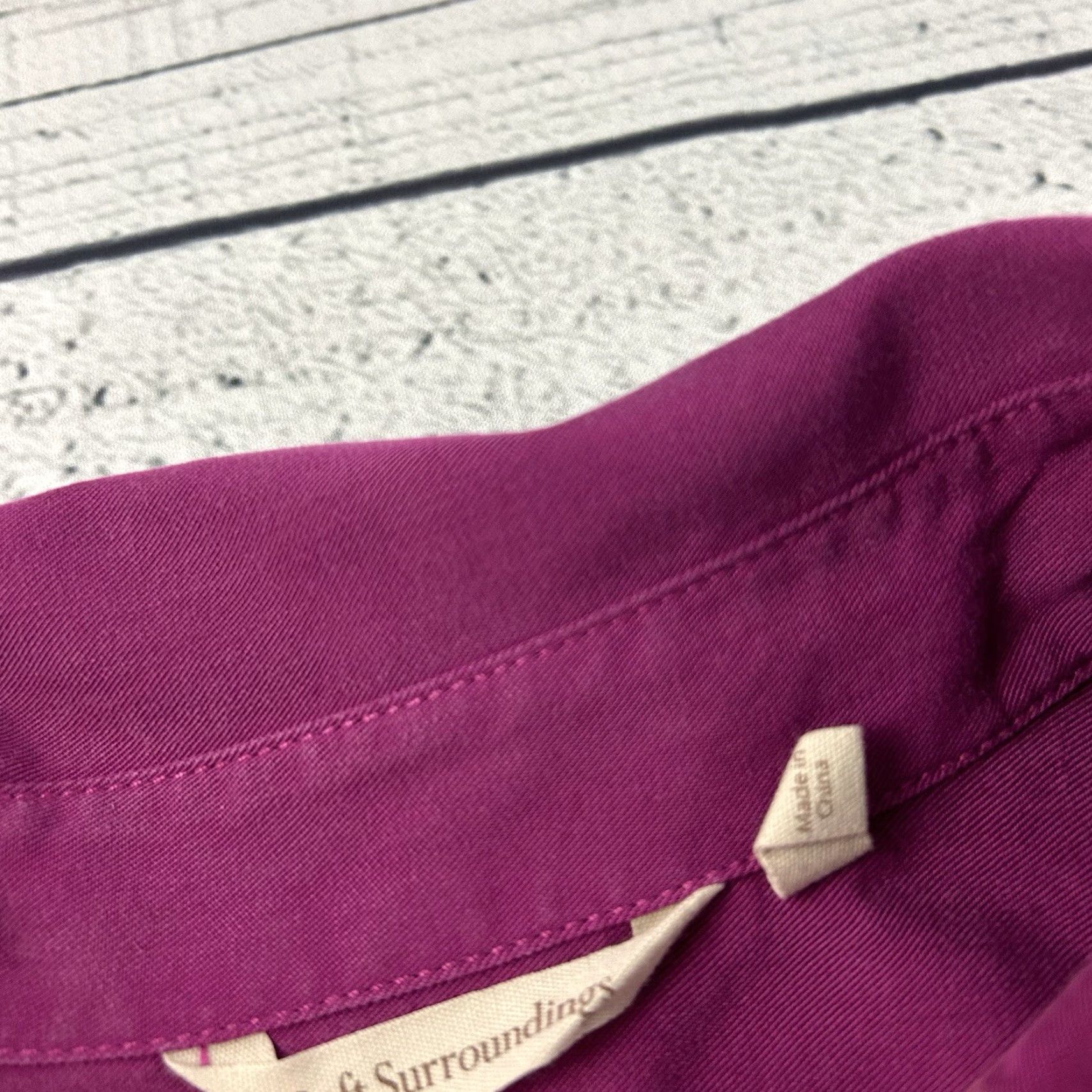 Soft Surroundings Soft Surroundings Shirt Women's Large Purple Long Sleeve Button-Up Tencel Size L / US 10 / IT 46 - 2 Thumbnail