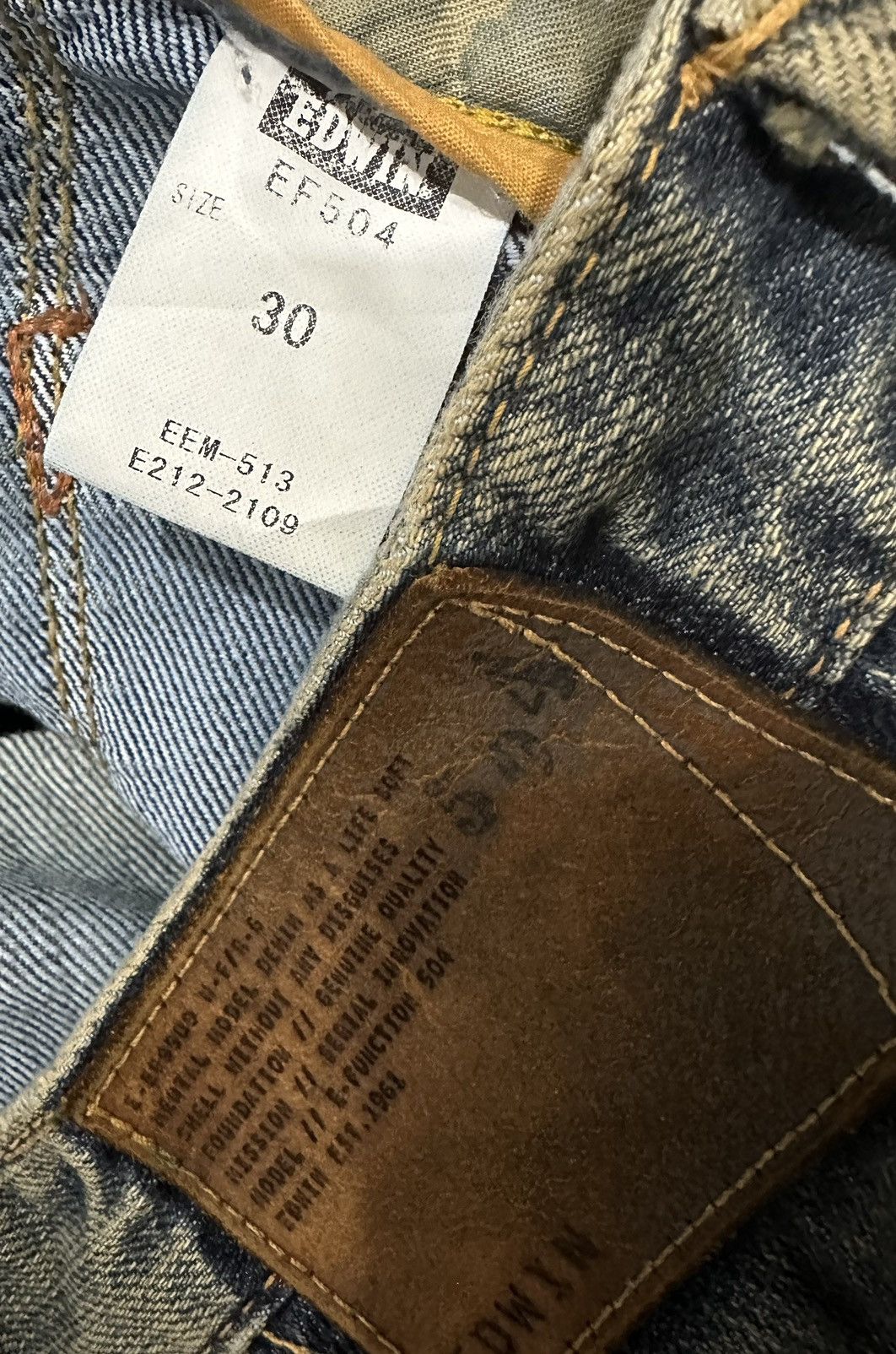 Edwin × Japanese Brand Vintage Edwin Efunction 504 Size US 31 - 11 Thumbnail