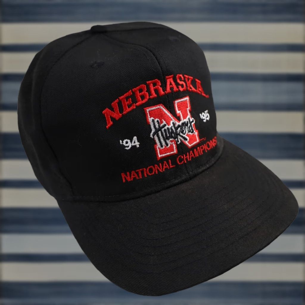 Champion VINTAGE Nebraska Huskers National Champions Snapback Hat Black Men OS Snapback Mens Black Size ONE SIZE - 1 Thumbnail