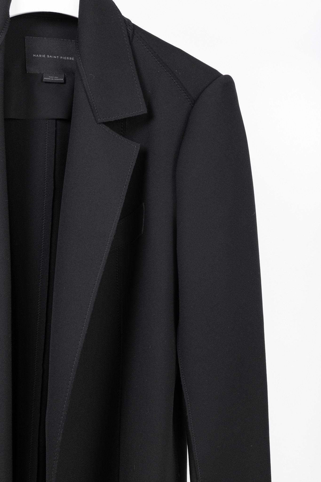 Marie Saint Pierre Marie Saint Pierre Neoprene Open-Front Ruffle-Pocket Coat Size L / US 10 / IT 46 - 5 Thumbnail