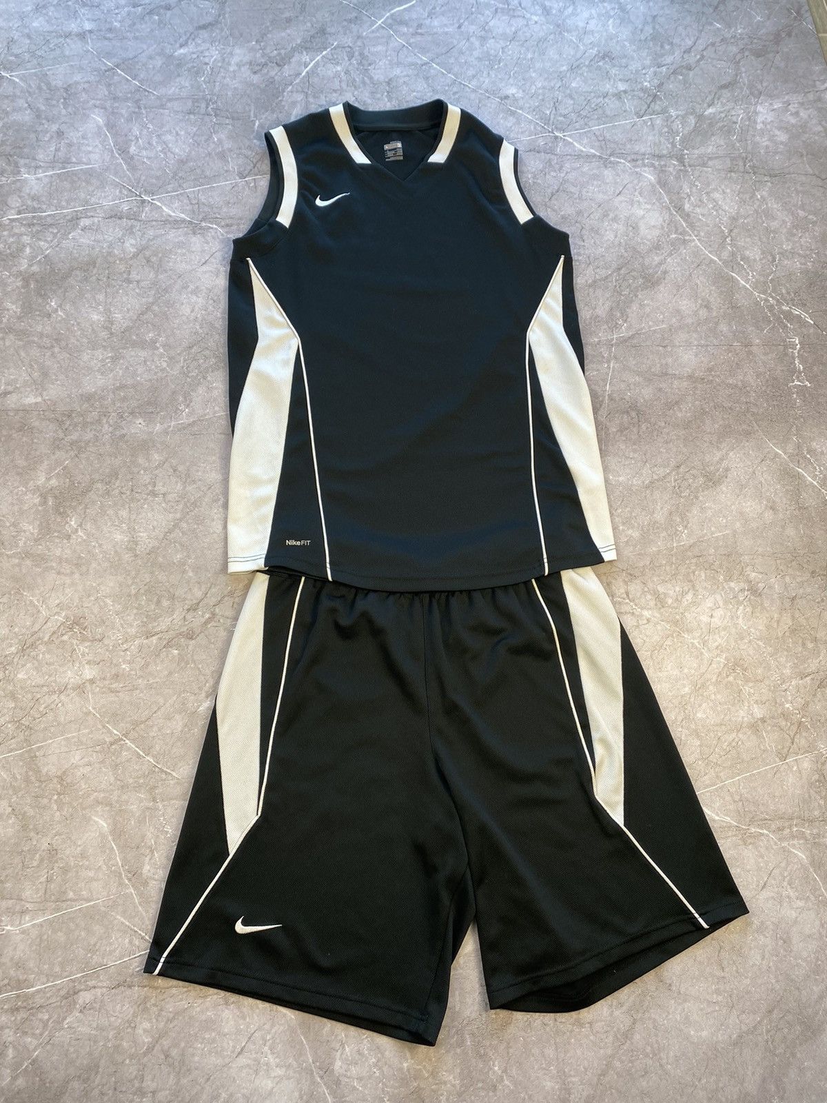Nike × Vintage Vintage 90s Nike Suit Jersey + Shorts Black Y2K Size US 30 / EU 46 - 1 Thumbnail
