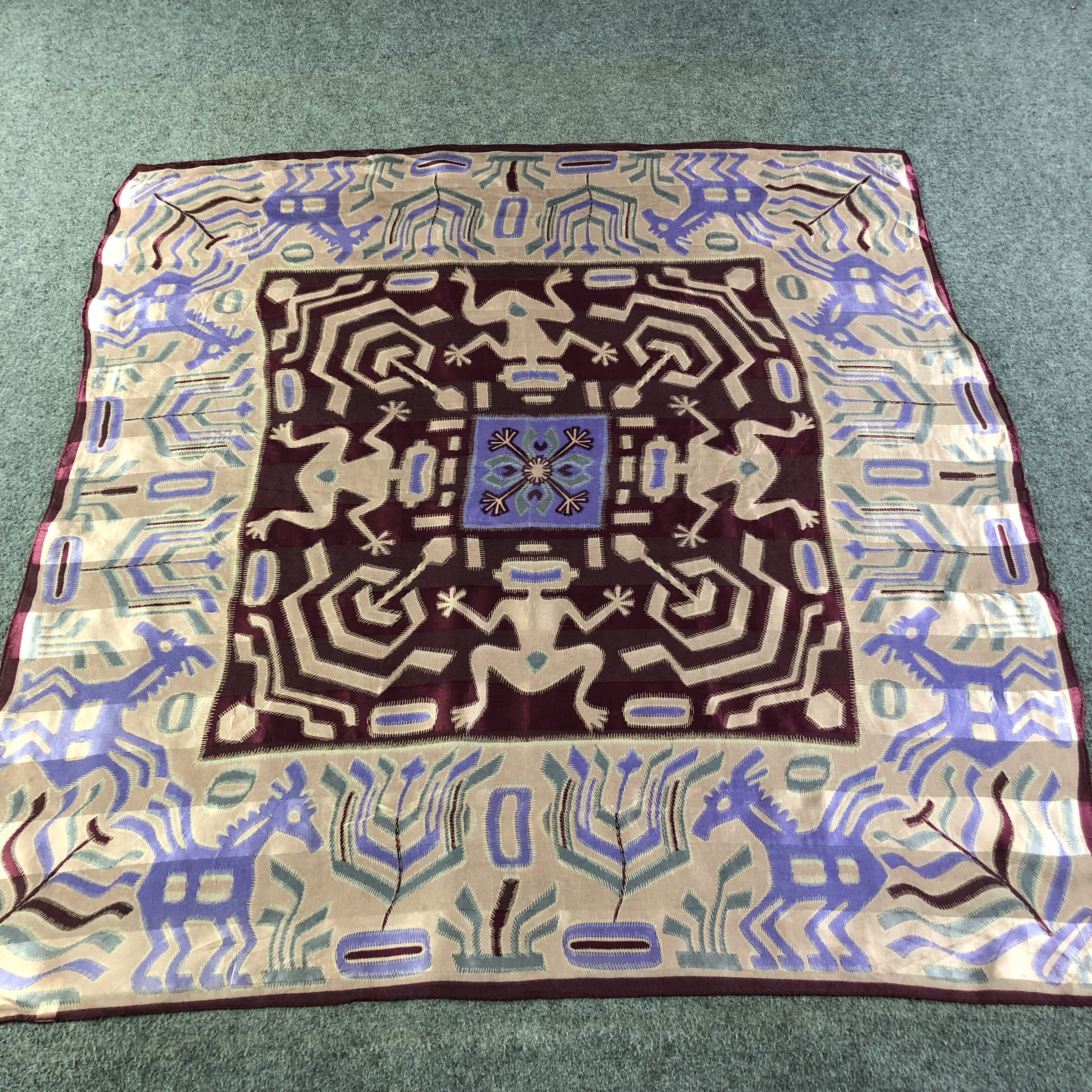 image of Native Navajo Design Slit Thread Silk Scarf M832, Men's