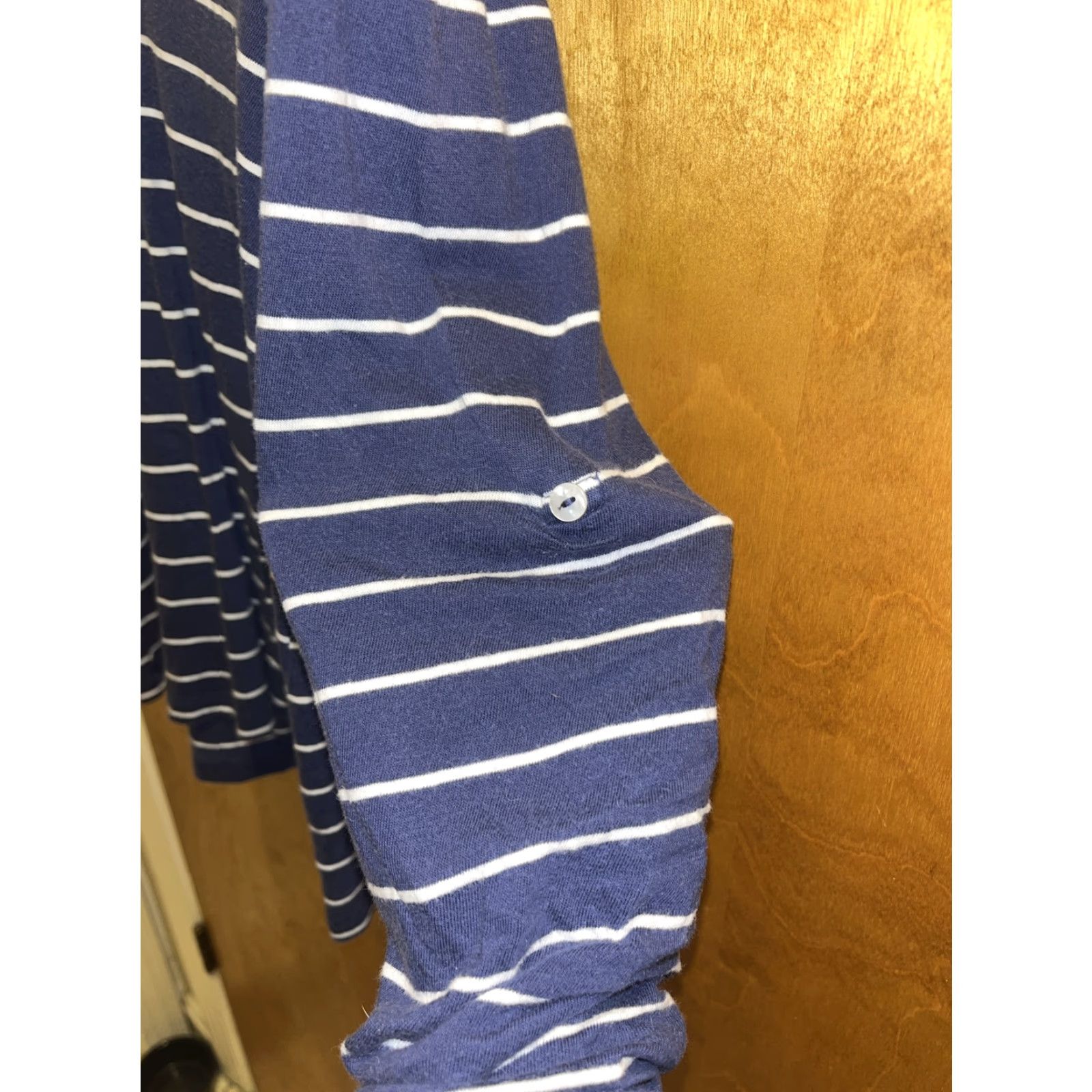 Old Navy VINTAGE Old Navy Women XS Blue Striped Cotton Hooded Henley Blouse 3/4 Sleeve Fall Spring Summer Winter Size XS / US 0-2 / IT 36-38 - 7 Thumbnail