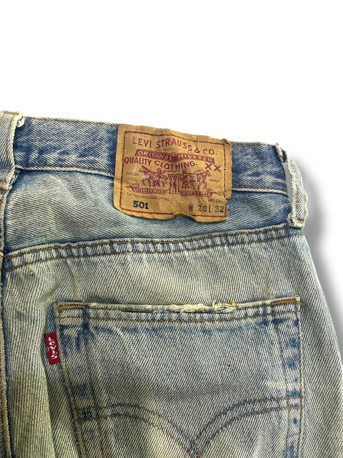 Levi's GRUNGE🤘🏼 VINTAGE LEVIS ARTE POVERA PATHWORK DISTRESSED DENIM Size US 29 - 7 Thumbnail
