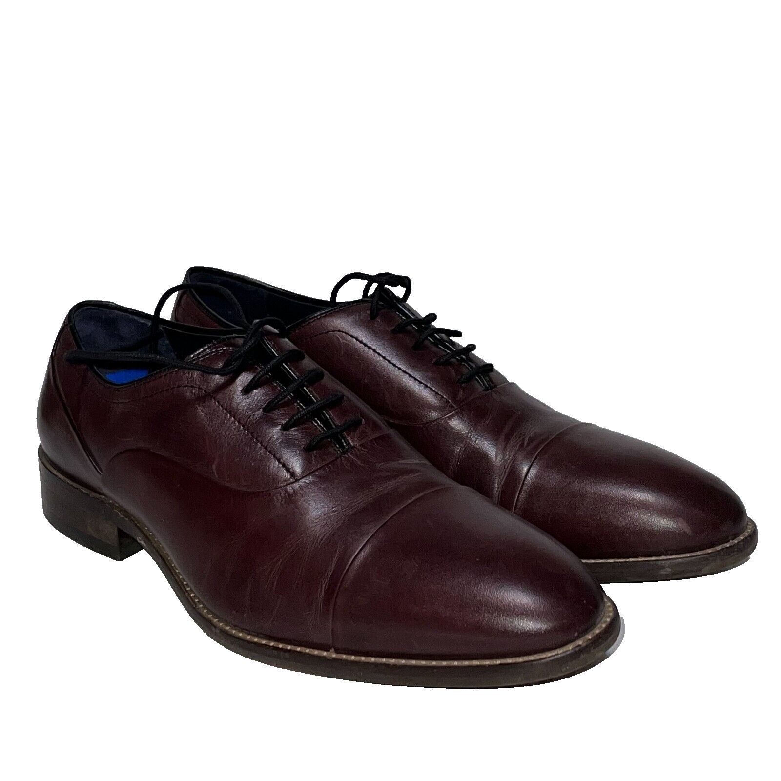 Johnston & Murphy Johnston & Murphy Burgundy Leather Cap Toe Oxfords Size 10M Size US 10 / EU 43 - 3 Thumbnail