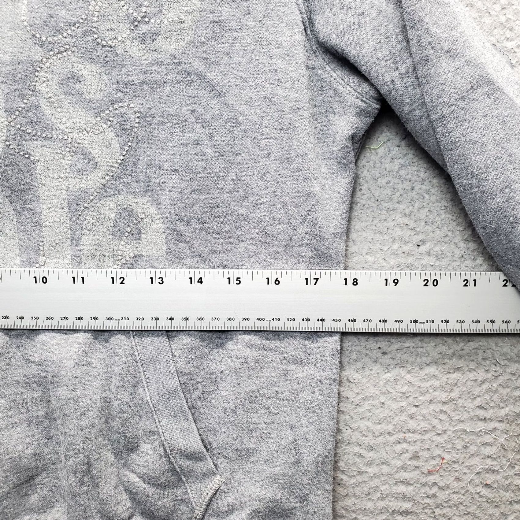 Vintage Aéropostale Hoodie Womens L Gray Fleece Lined Glitter Logo Long Sleeve Pullover Size L / US 10 / IT 46 - 4 Thumbnail