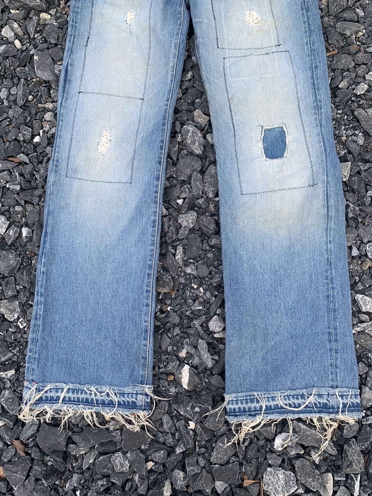 Kapital VINTAGE BLUE BLUE INDIGO SELVEDGE JAPANESE DISTRESSED DENIM Size US 28 / EU 44 - 7 Thumbnail