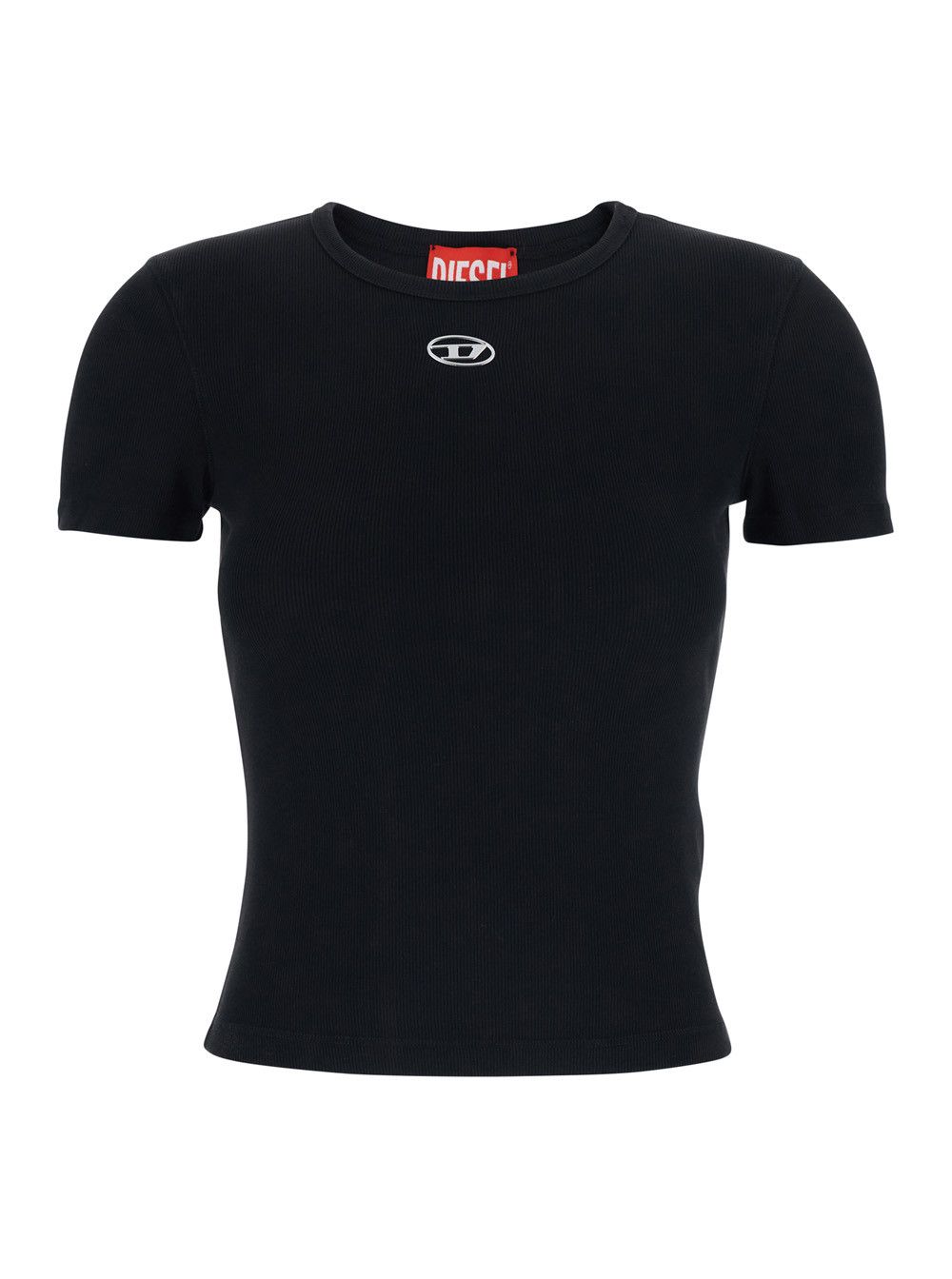 Diesel Black T-shirt with DLogo Applied on the Front in Cotton for Women Size S / US 4 / IT 40 - 1 Thumbnail