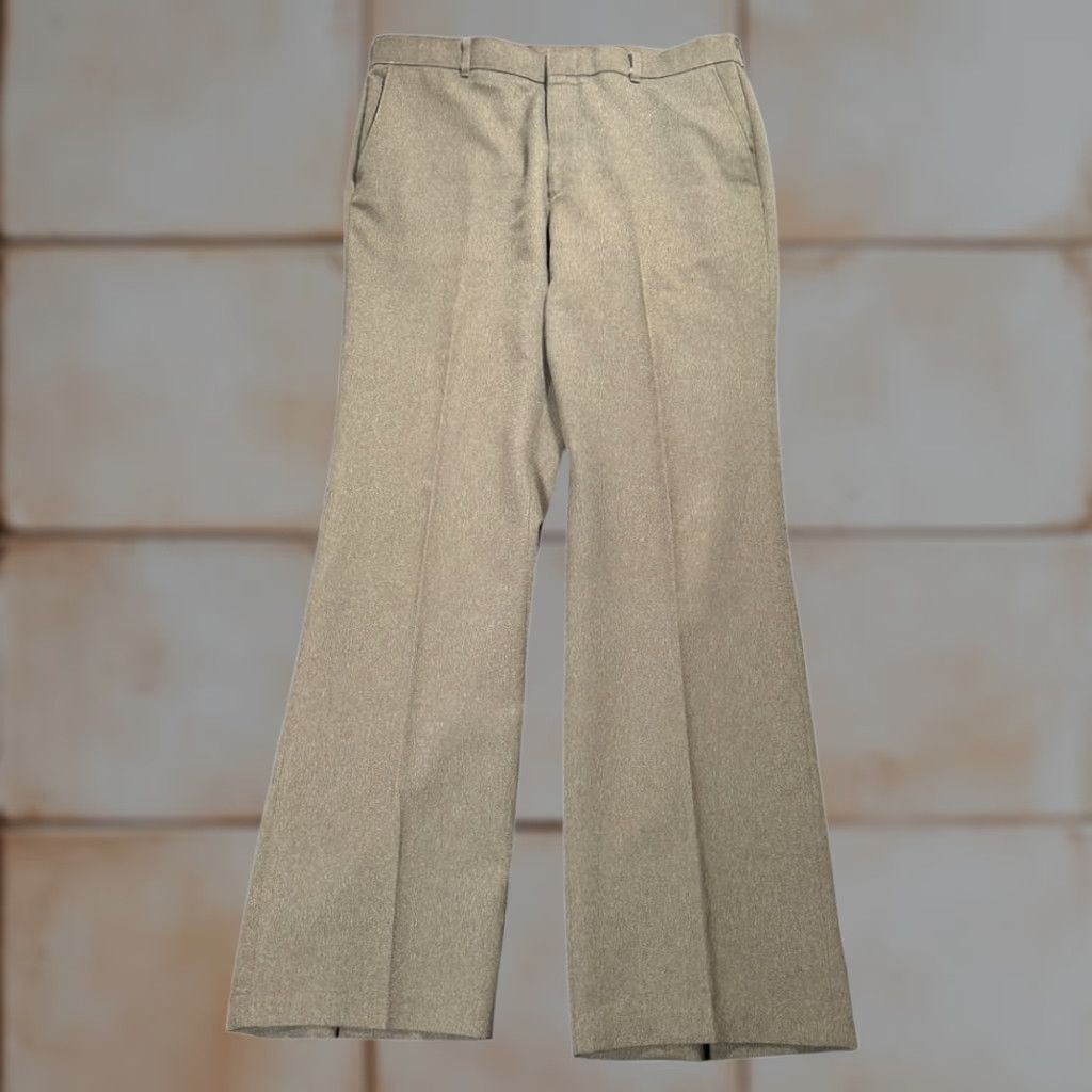 Levi's VINTAGE Levi's Action Slacks Pants Mens 36x33 Brown Dress 70s Disco Flared Talon Zipper Front Pockets Size US 36 / EU 52 - 1 Thumbnail