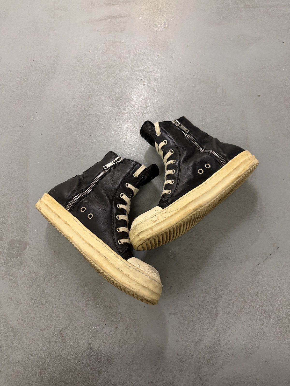 Rick Owens Rick Owens Mainline Leather Ramones High Top Sneakers Size US 7 / EU 40 - 5 Thumbnail