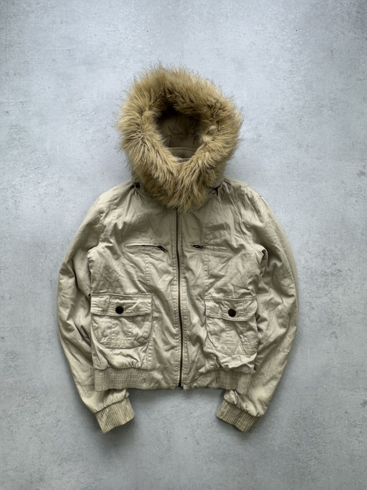 If Six Was Nine Vintage Fur Fuzzy Avant-Garde Women Y2K Bomber Jacket Size S / US 4 / IT 40 - 1 Thumbnail