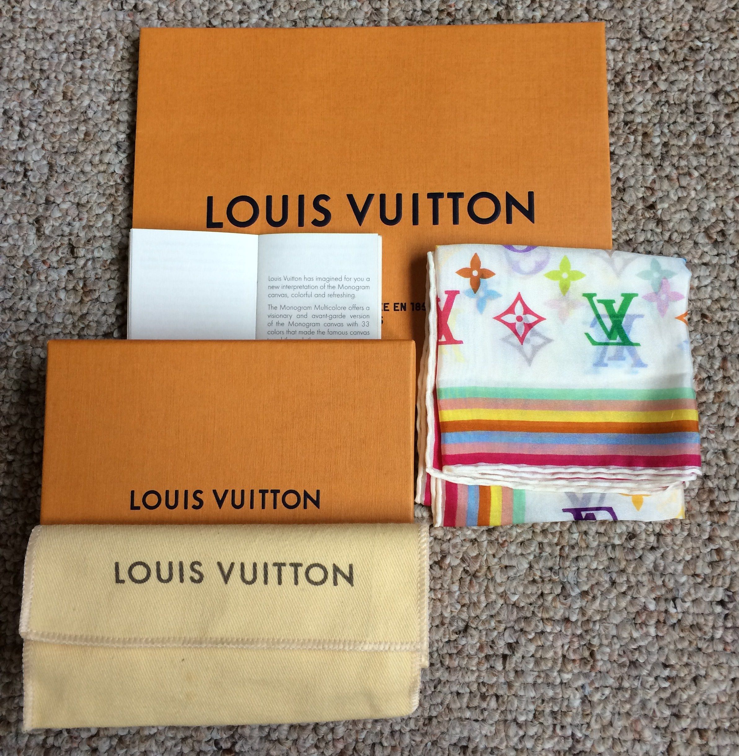 Louis Vuitton × Takashi Murakami S/S 2003 Louis Vuitton Murakami Multicolor Monogram Scarf Size ONE SIZE - 6 Thumbnail