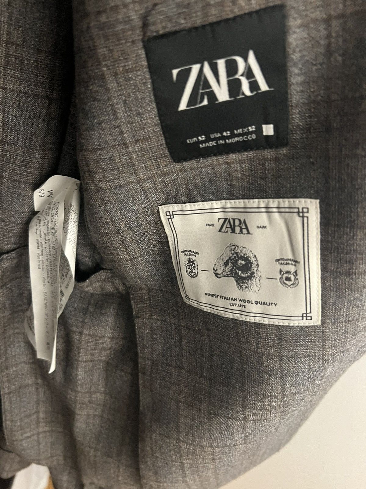 Zara Grey striped Zara full suit men’s 42 jacket with pants Size 42R - 6 Thumbnail