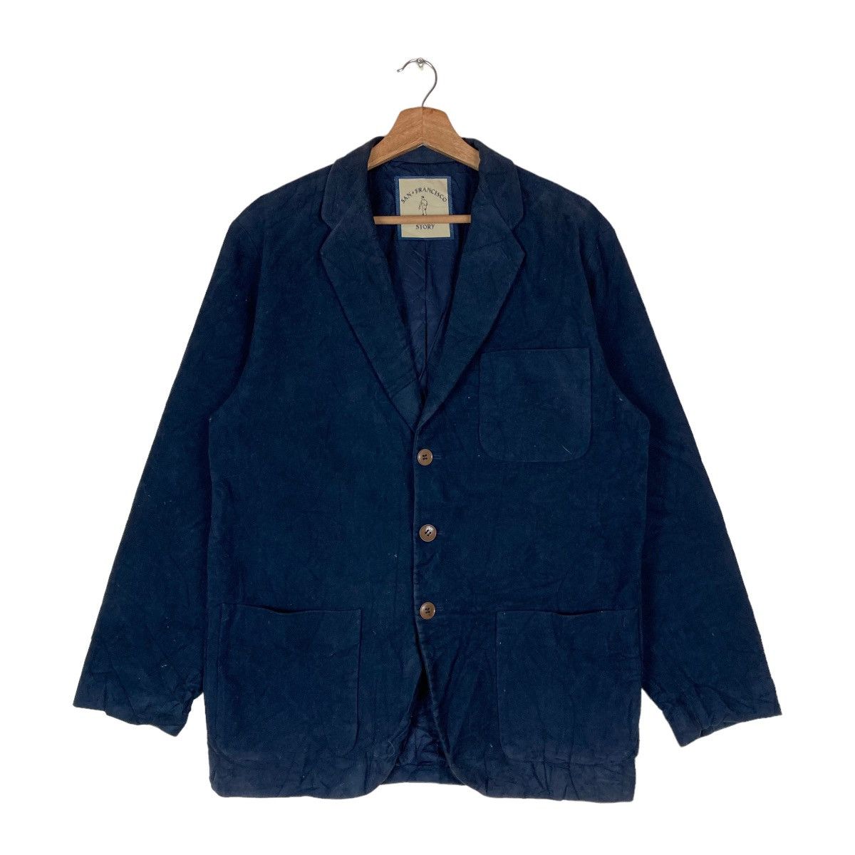 Vintage San-Francisco Story Flat Button Patches Elbow Jacket