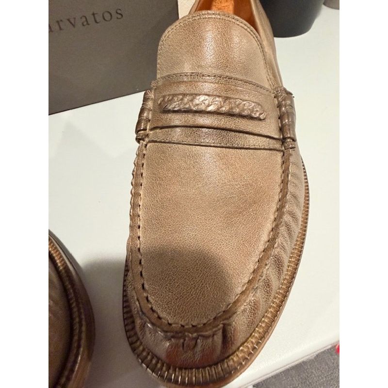John Varvatos John Varvatos Hawthorne Chain 8.5 Brown Leather Loafers Size US 8.5 / EU 41-42 - 2 Thumbnail