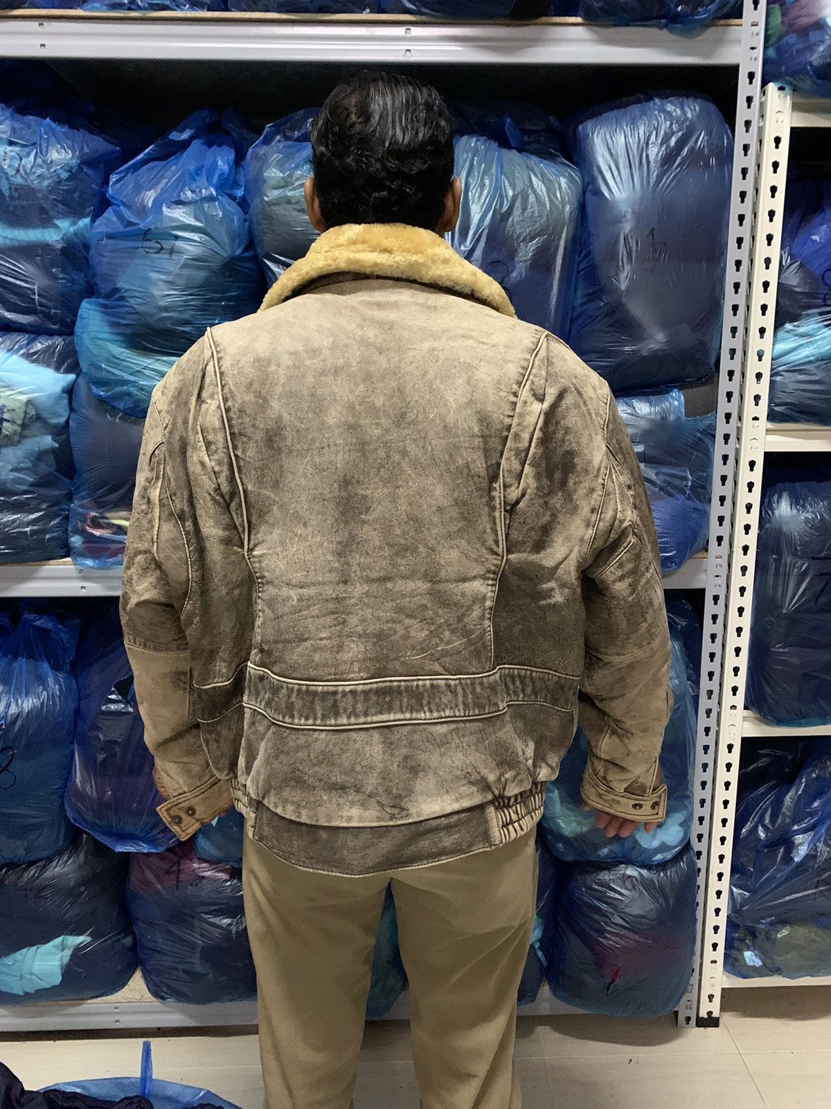 14th Addiction Vintage 90s Make Sherpa Leather Bomber Jacket Size US L / EU 52-54 / 3 - 25 Thumbnail