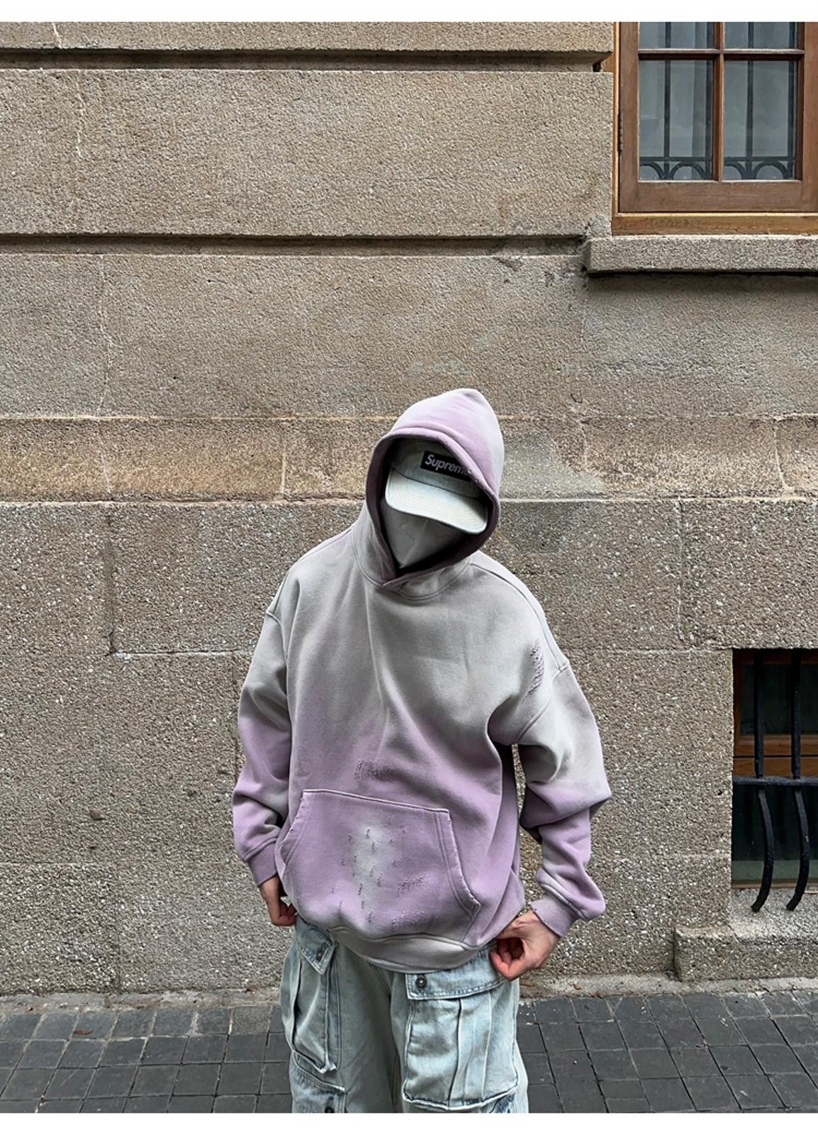 Other Trendy Purple Ombre Gradient Vibe Distressed Hoodie Size US L / EU 52-54 / 3 - 3 Thumbnail