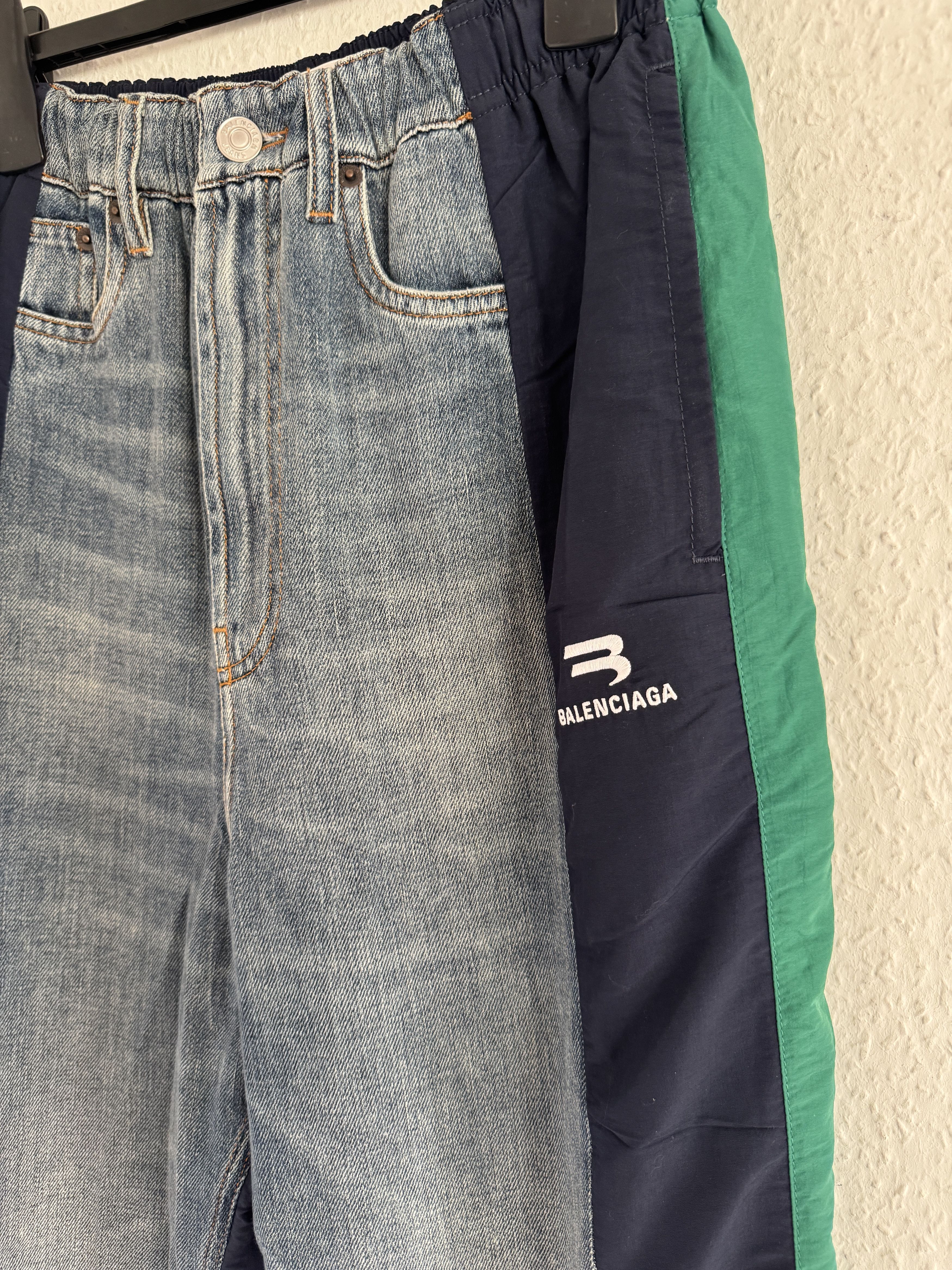 Balenciaga Balenciaga Hybrid Jeans x Track Pants Green Size US 32 / EU 48 - 2 Thumbnail