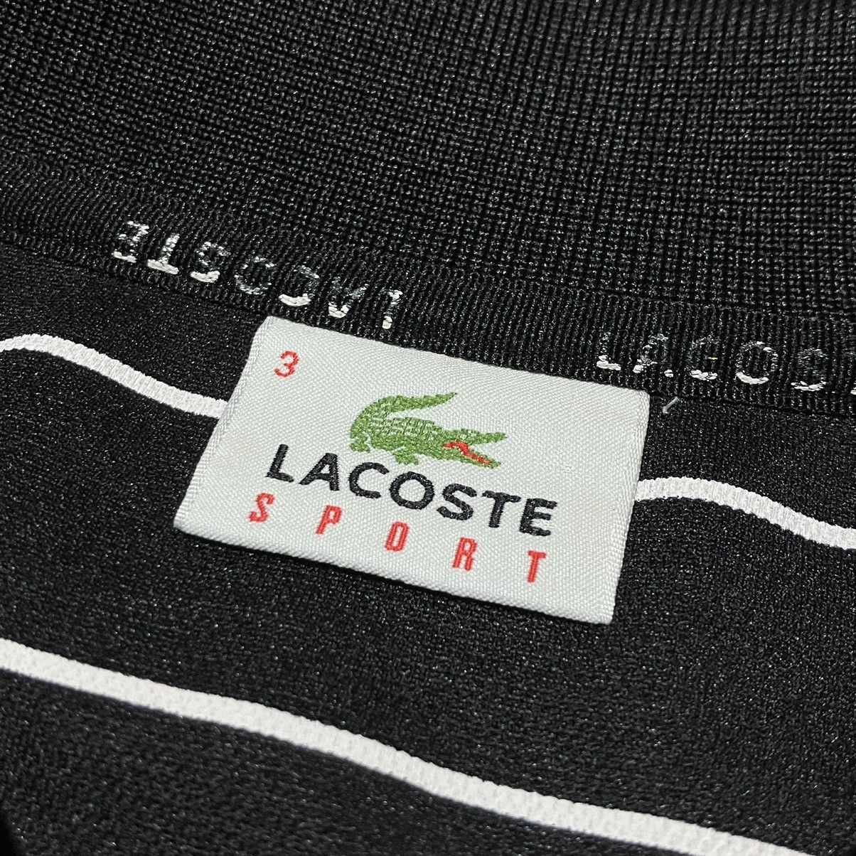 Lacoste Vintage LACOSTE Sport 1/3 Zip Black/White Striped Polo Shirt Size US L / EU 52-54 / 3 - 10 Thumbnail