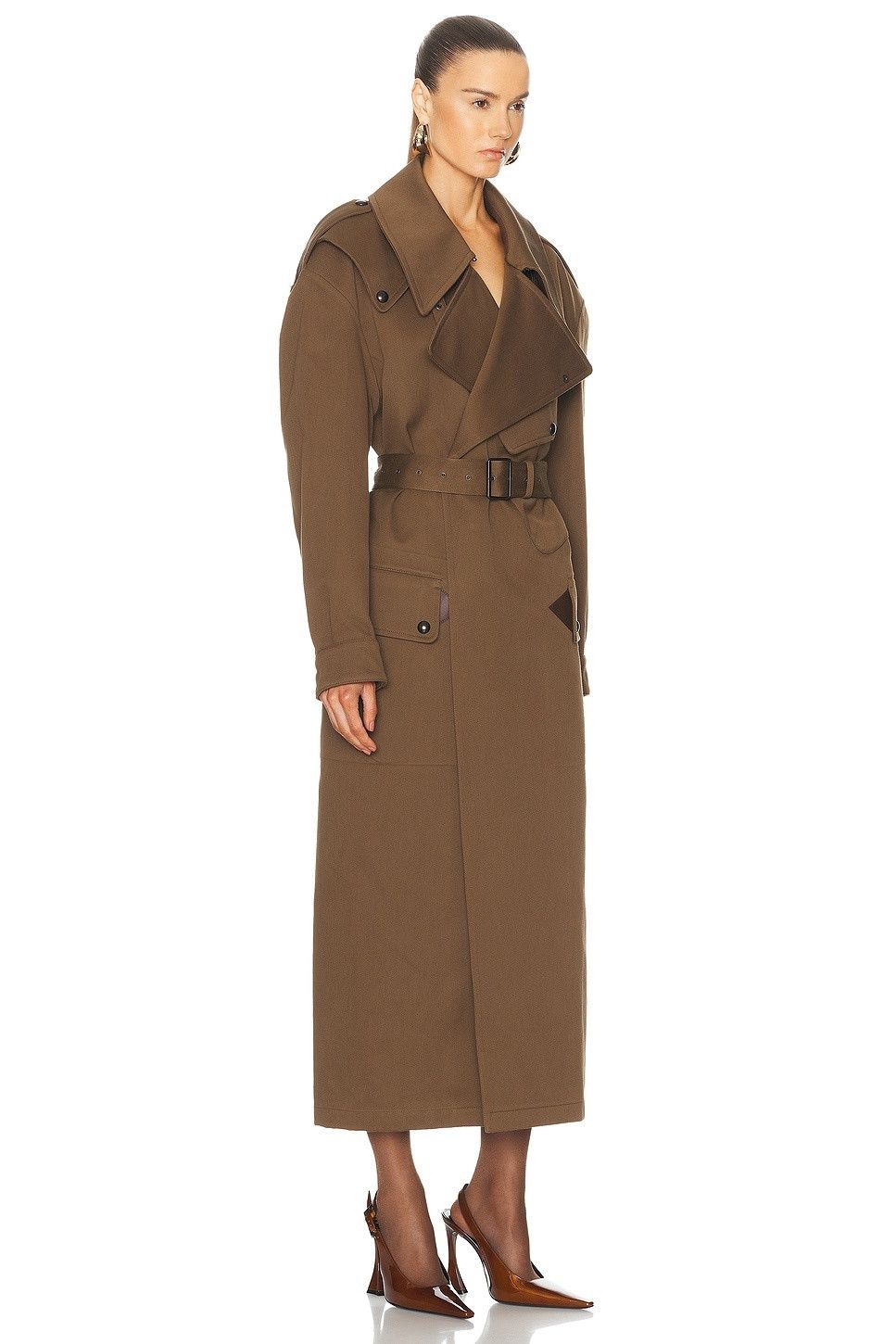 Saint Laurent Paris o1b1hav110525 786330 Coat in Cotton in Brown Size XS / US 0-2 / IT 36-38 - 3 Thumbnail