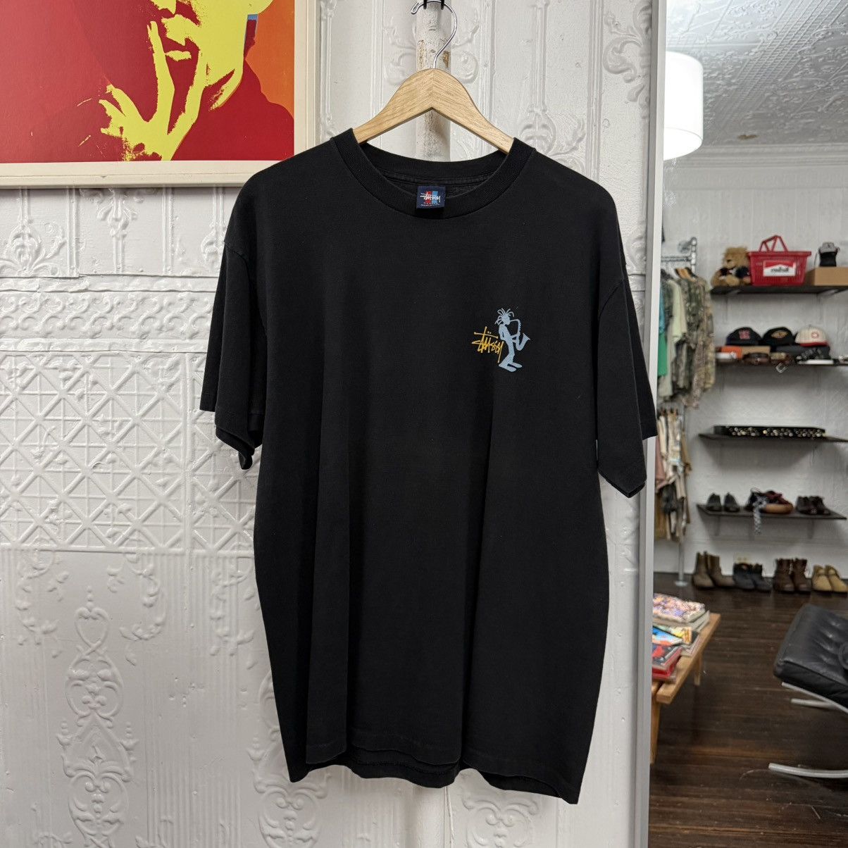 Stussy vintage 1990s stussy jazz mon graphic tee tshirt Size US XL / EU 56 / 4 - 6 Thumbnail