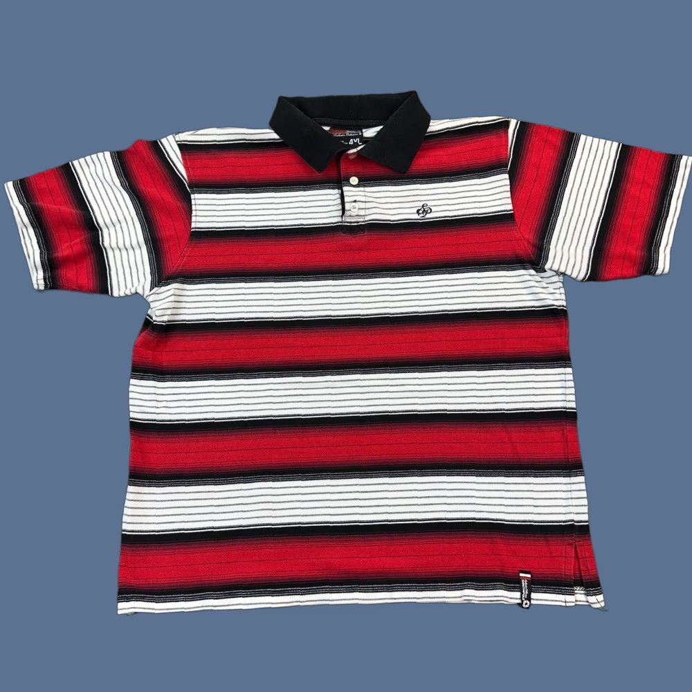 Southpole VINTAGE Southpole Polo Shirt Mens XL Red White Striped Hip Hop Streetwear Y2K Size US XL / EU 56 / 4 - 1 Thumbnail