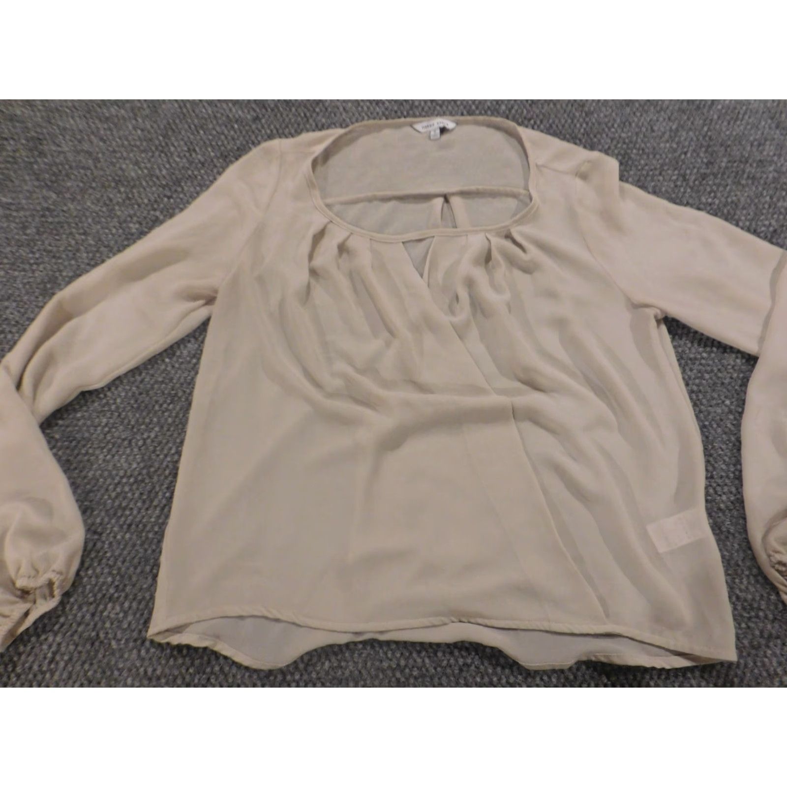 Vintage Naked Zebra Blouse Womens Small Beige Knit Pullover Crew Neck Casual Button Long Sleeve Cotton Classic Lightweight Regular Shirt Top Size S / US 4 / IT 40 - 3 Thumbnail