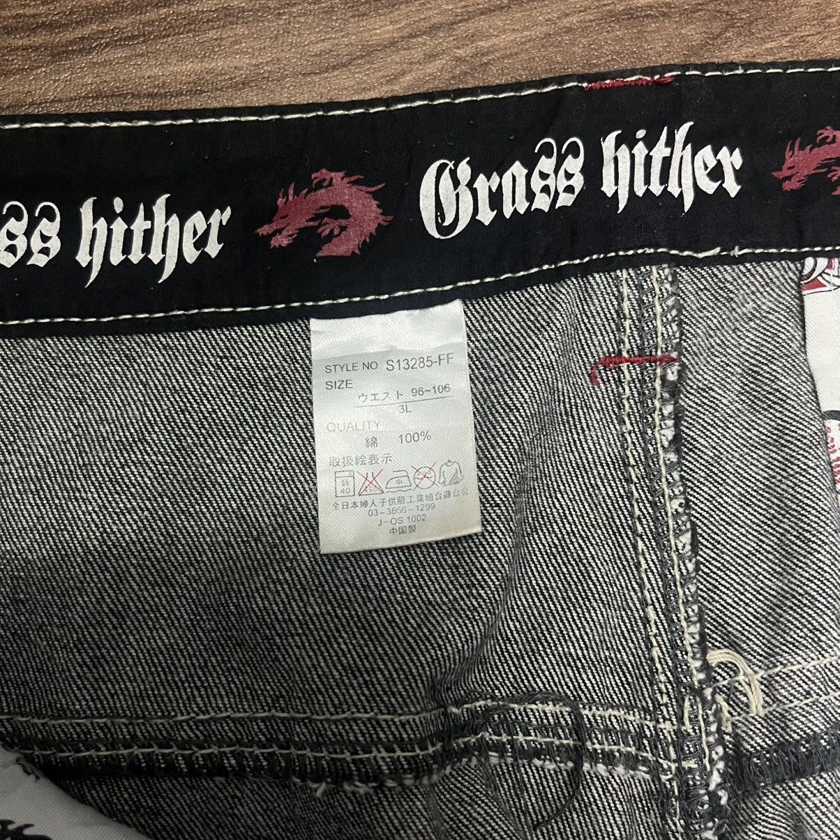 Other Vintage 90s Grass Hither Embroidery Baggy Cargo Black Size US 42 / EU 58 - 10 Thumbnail