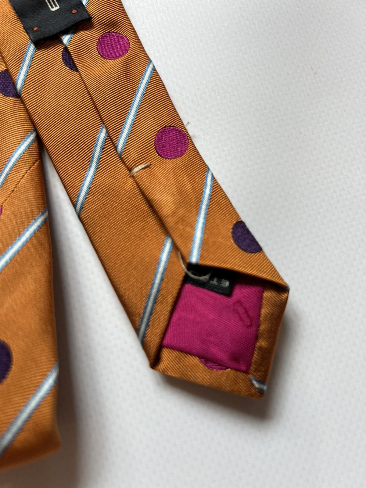 Etro Etro Milano Silk Tie Mens Classic Orange Size ONE SIZE - 4 Thumbnail