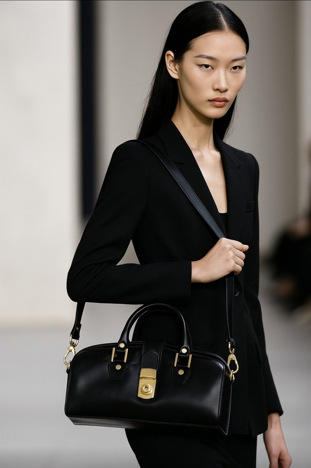 Other Francesco Rogani Black Leather Structured Handbag Gold Size ONE SIZE - 1 Thumbnail
