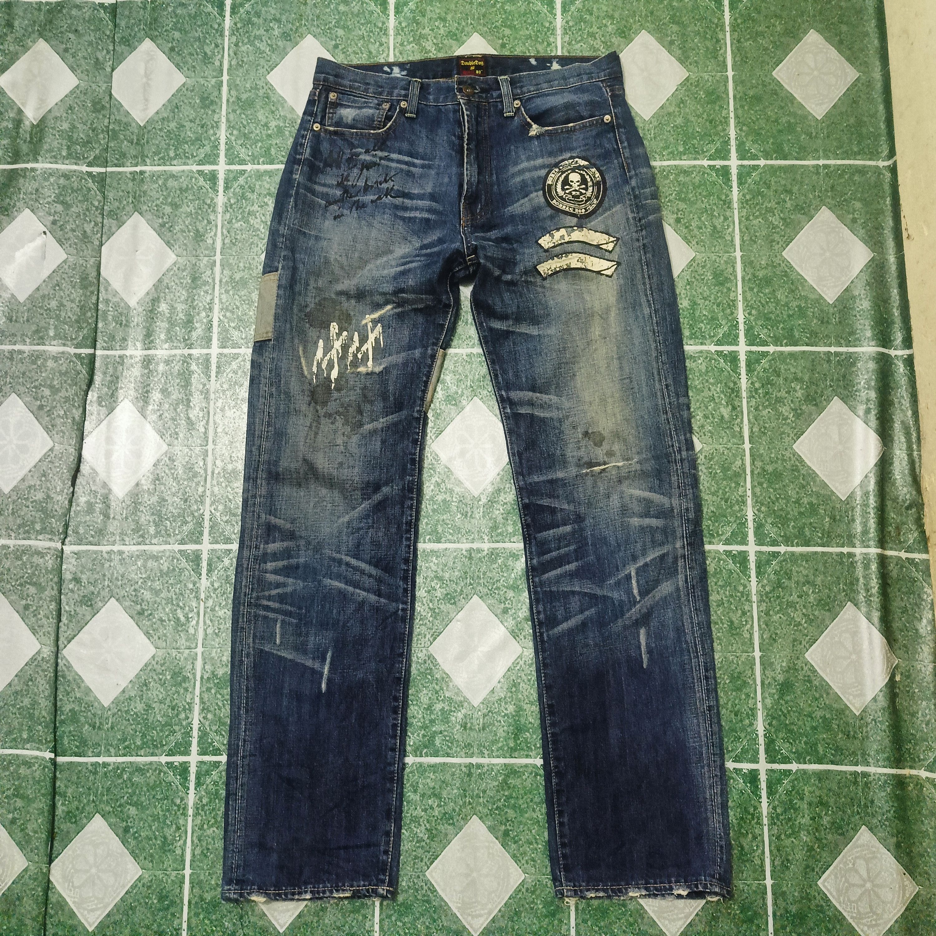 If Six Was Nine Rare Double Dog Distressed Denim Japan jeans Size US 32 / EU 48 - 1 Thumbnail