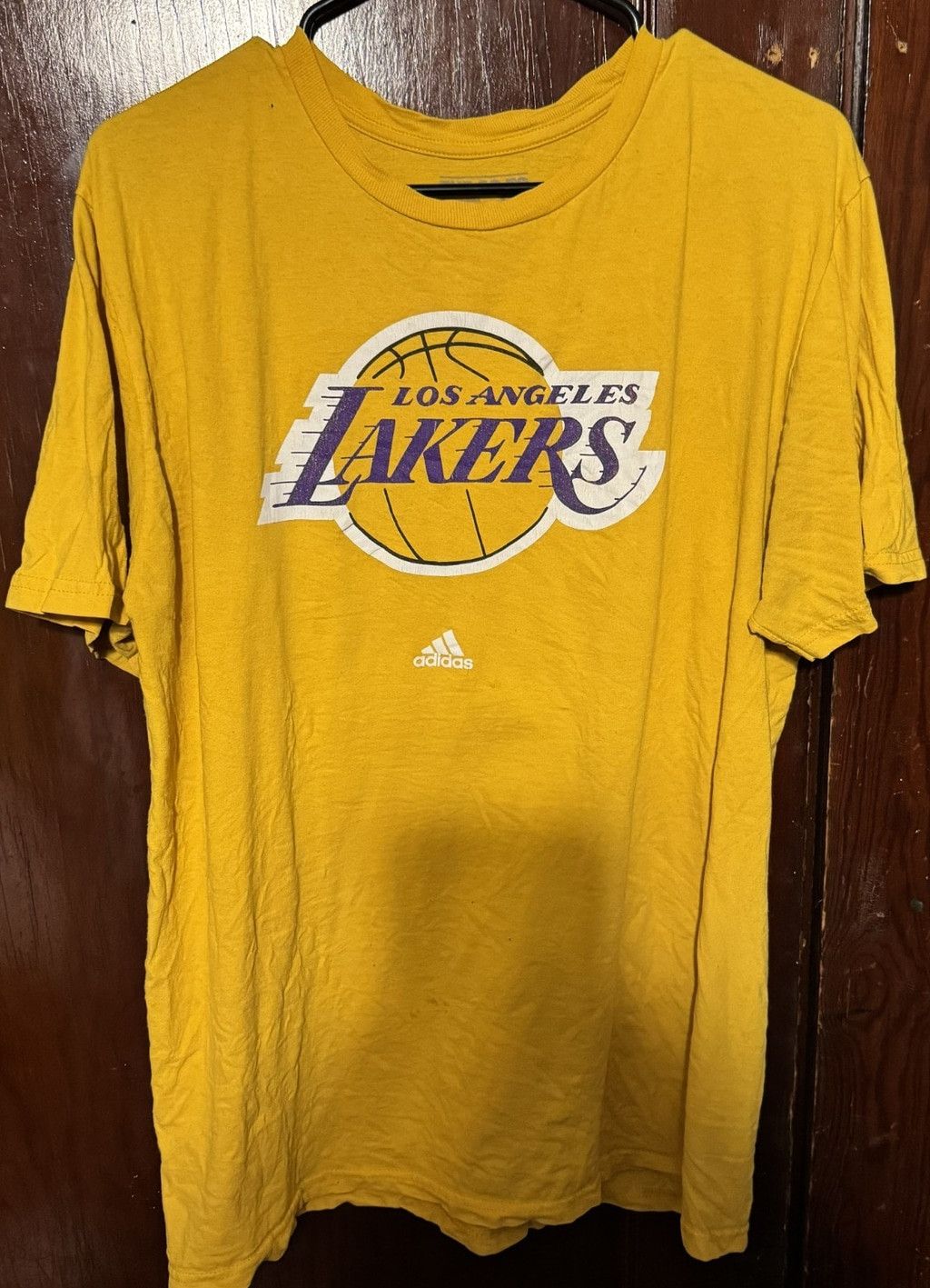 Adidas Los Angeles Lakers Adidas Men Size L Yellow S/S T-Shirt Size US L / EU 52-54 / 3 - 1 Thumbnail
