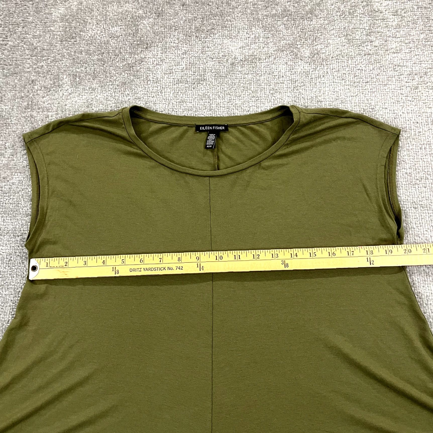 Eileen Fisher EILEEN FISHER Shirt Womens XS Green Oversized Sleeveless Blouse Top Viscose Size XS / US 0-2 / IT 36-38 - 4 Thumbnail
