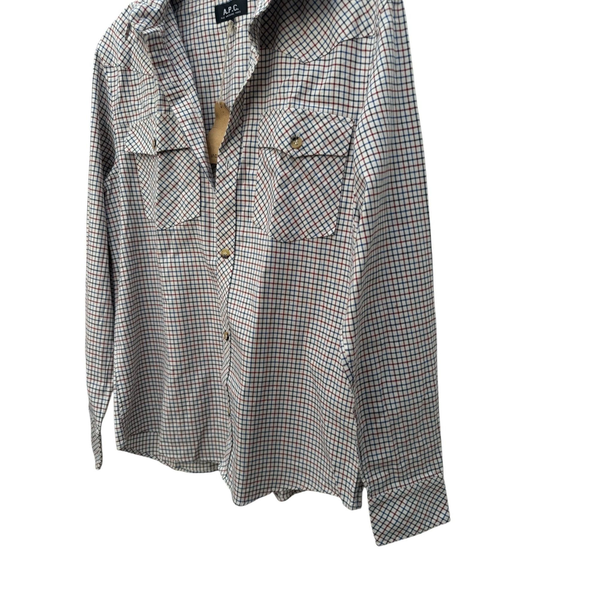 A.P.C. White checkered shirt Size US M / EU 48-50 / 2 - 3 Thumbnail