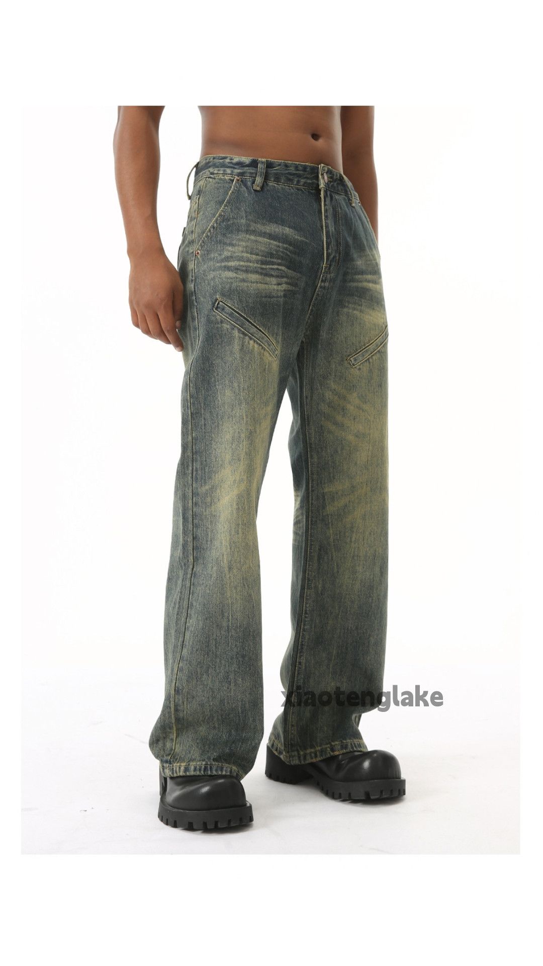 Jean × Vintage washed faded cleanfit yuppie bootcut grunge jeans Size US 30 / EU 46 - 1 Thumbnail