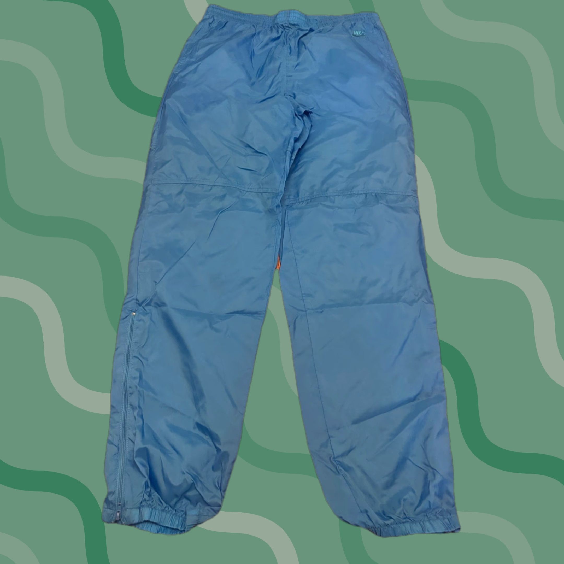 Nike VINTAGE Nike Track Pants Nylon Blue 80s Windbreaker Regular M Men Size US 31 - 1 Thumbnail