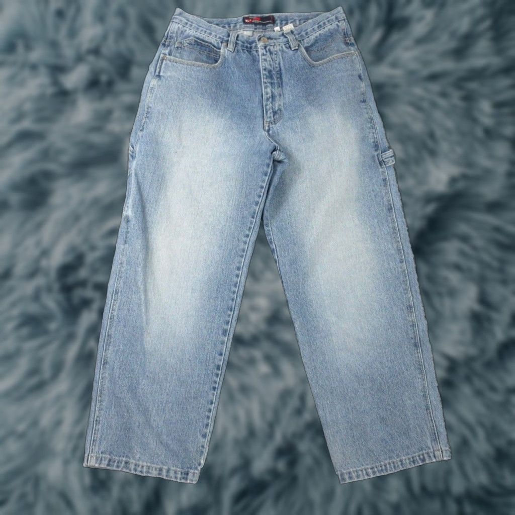 Southpole Mens Relaxed Fit Blue Distressed Jeans 33x31 Mens