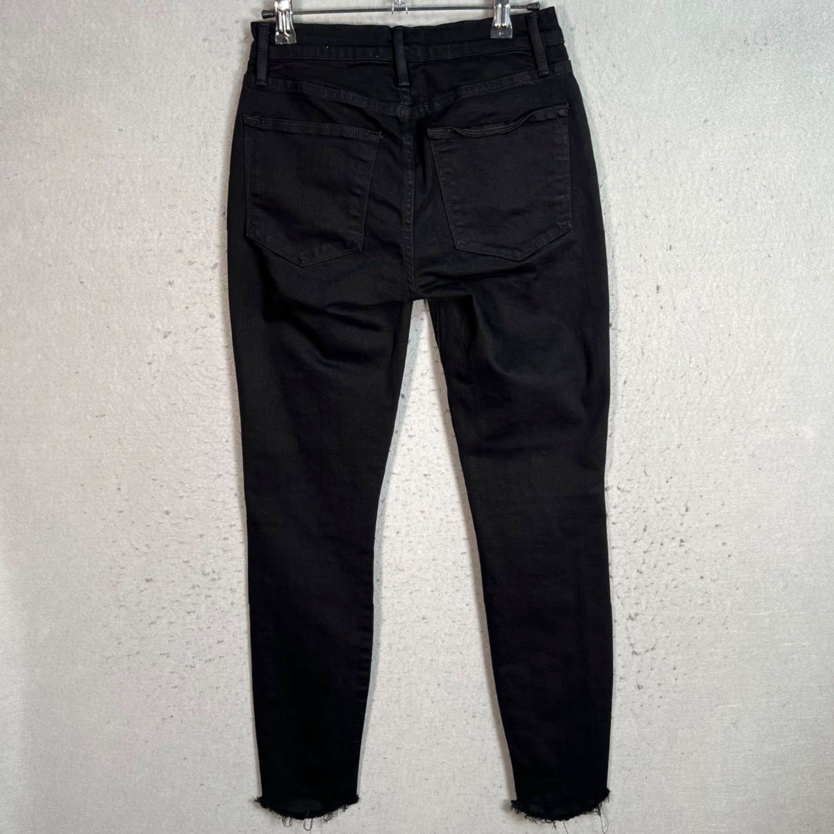 Frame VINTAGE FRAME Le High Skinny Jeans Womens Size 25 Black Denim Frayed Hem Jeans Skinny Womens 25 Black FRAME Womens Size 42" / US 20 - 2 Thumbnail