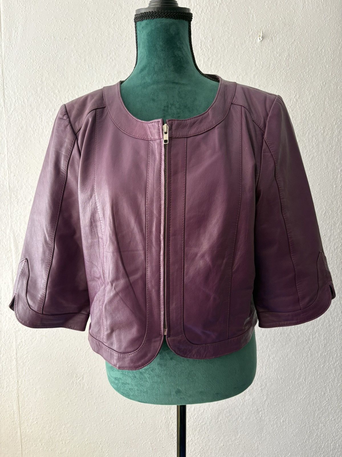 Vintage Vintage x purple leather jacket Size XL / US 12-14 / IT 48-50 - 1 Thumbnail