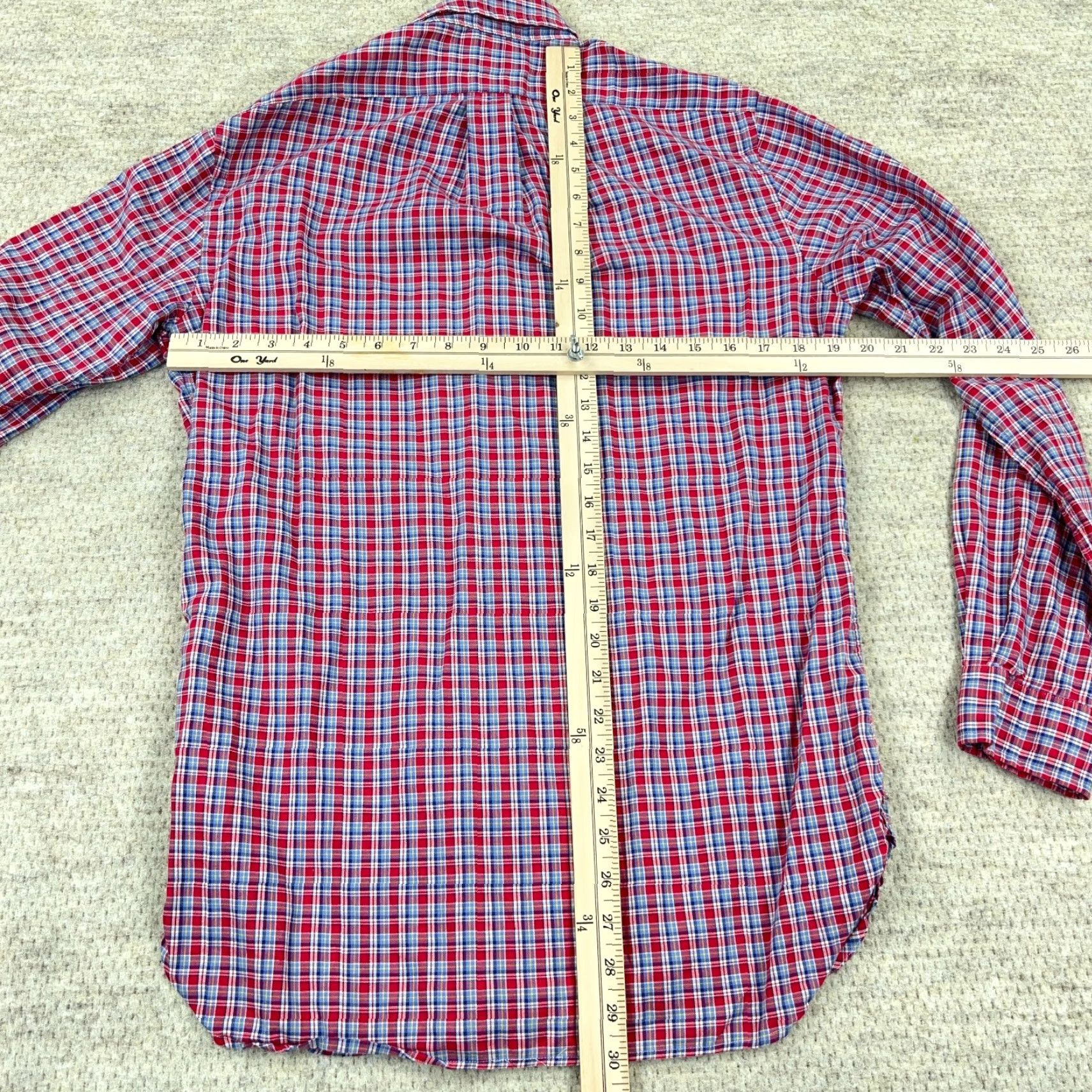 Ralph Lauren Ralph Lauren Shirt Men Small Pink Button-Up Lightweight Oxford Plaid Dress White-Blue Cotton Button-Down, Regular Fit, Long Sleeve, Casual Size 36R - 5 Thumbnail