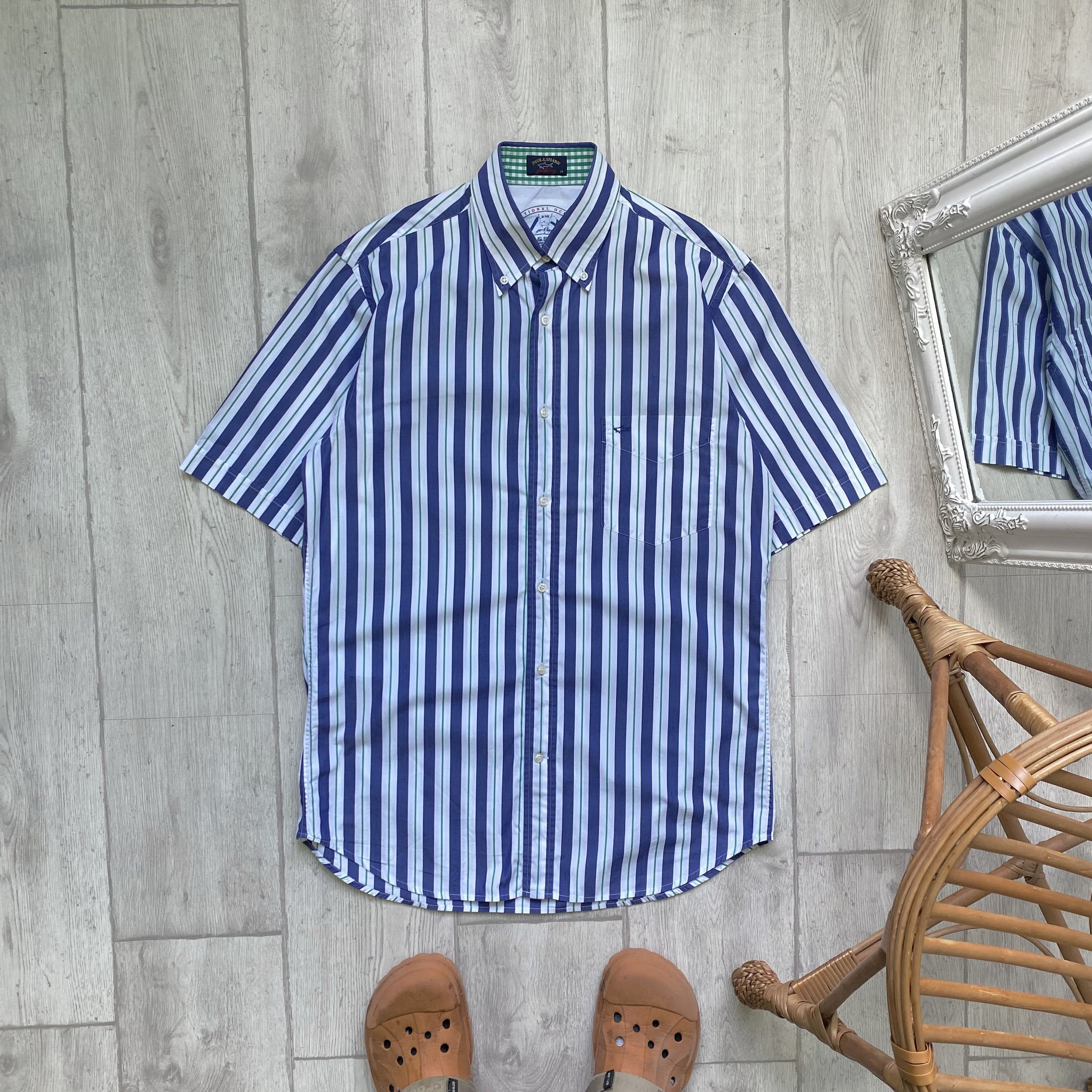 Paul & Shark 🛥️ Oldmoney Paul Shark striped shirt shorts sleeve Vintage Size US M / EU 48-50 / 2 - 1 Thumbnail