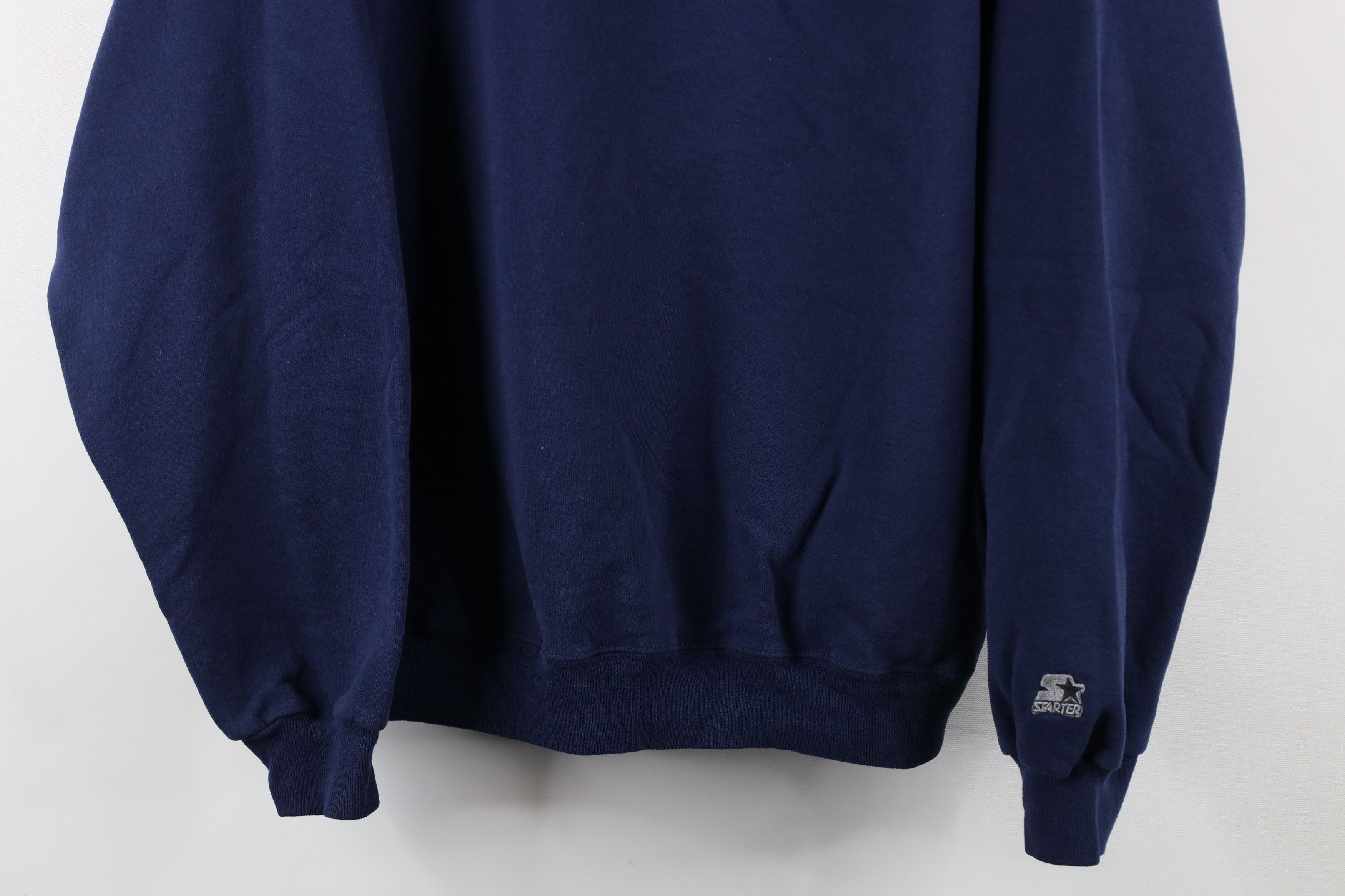Starter × Vintage Vintage 90s Starter Spell Out Crewneck Sweatshirt Navy Blue Size US XL / EU 56 / 4 - 3 Thumbnail