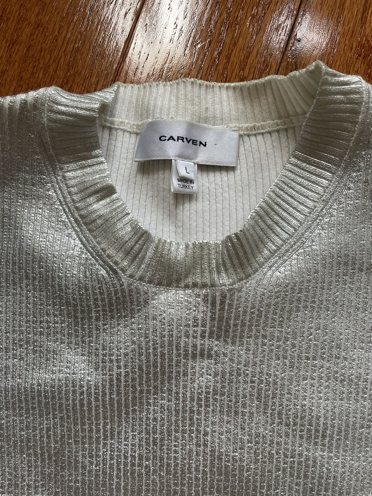 Carven Metallic Silver Carven Sweater Size L / US 10 / IT 46 - 2 Thumbnail